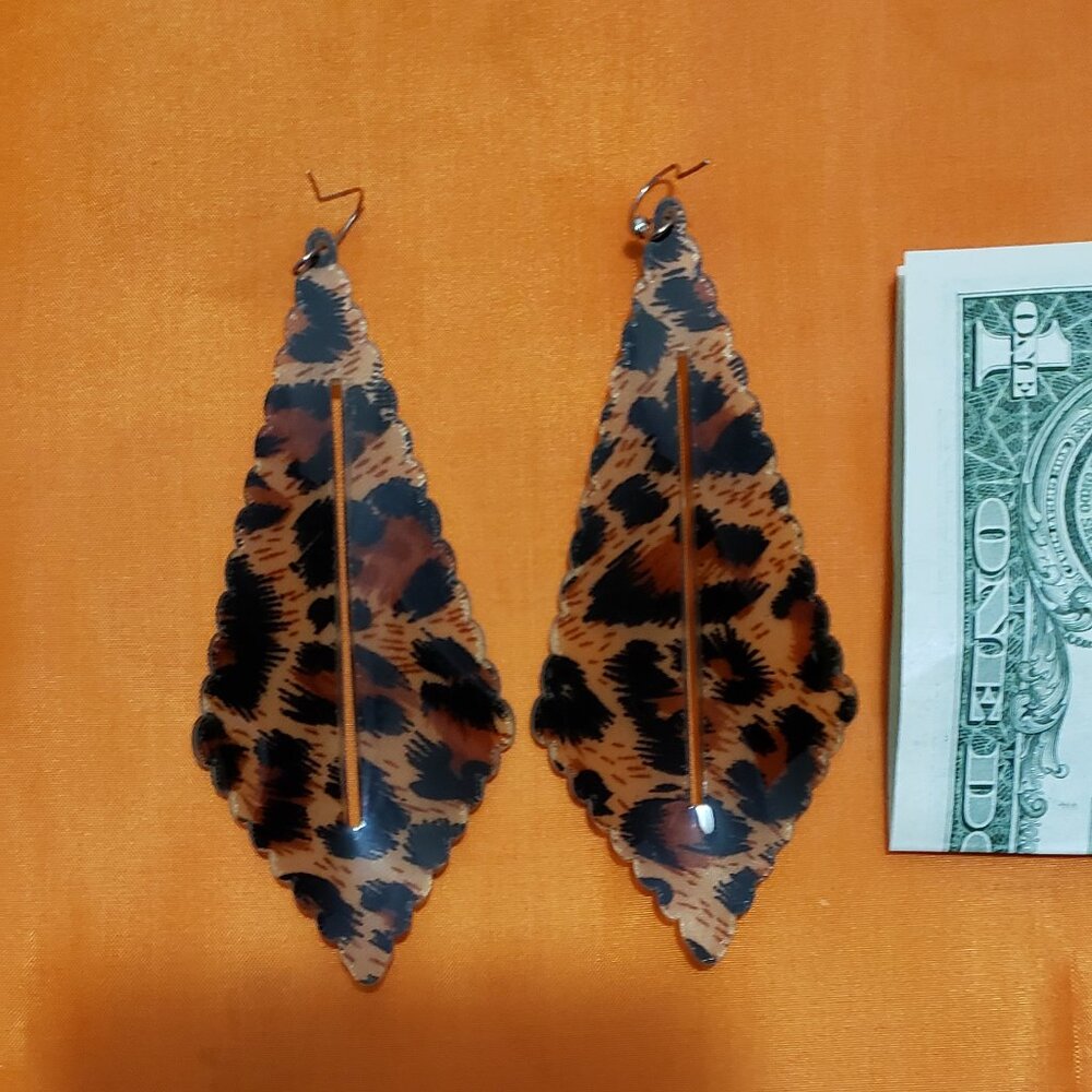 Animal Print Drop Earrings.